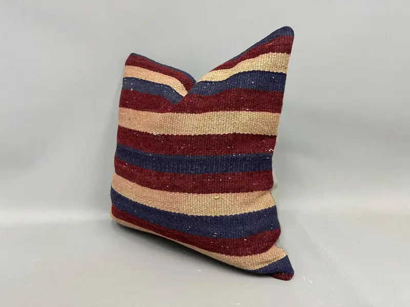 Pillow for Sofa, Pillow Cover, Boho Throw Pillow Case, Cozy Throw Cushion Cover, Home Decor Pillow, Vintage Kilim Pillow, 20x20 Red Cushion Case - 3