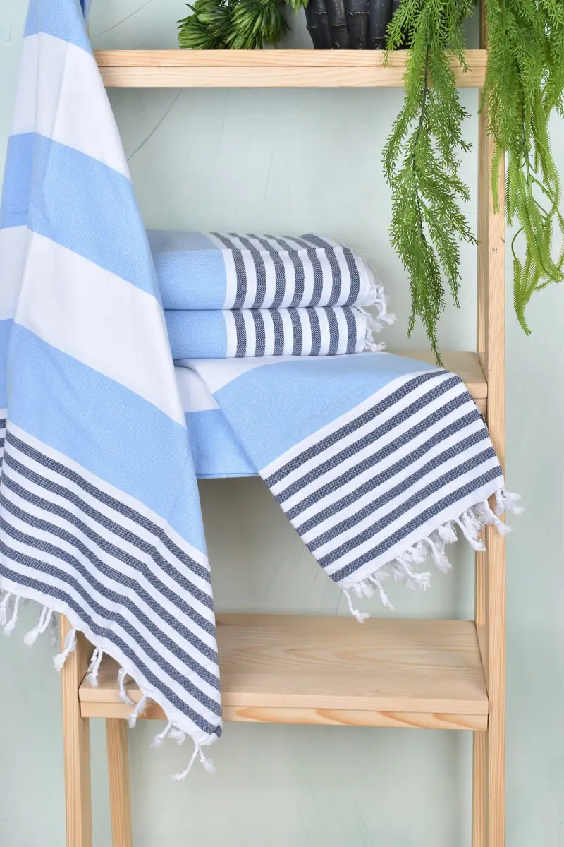 Bachelorette Party Gifts, House Warming Gift, Luxury Turkish peshtemal beach towel, Bridal Shower Favors, Gifts For Him, 70x40 Cotton Striped Towel - 6