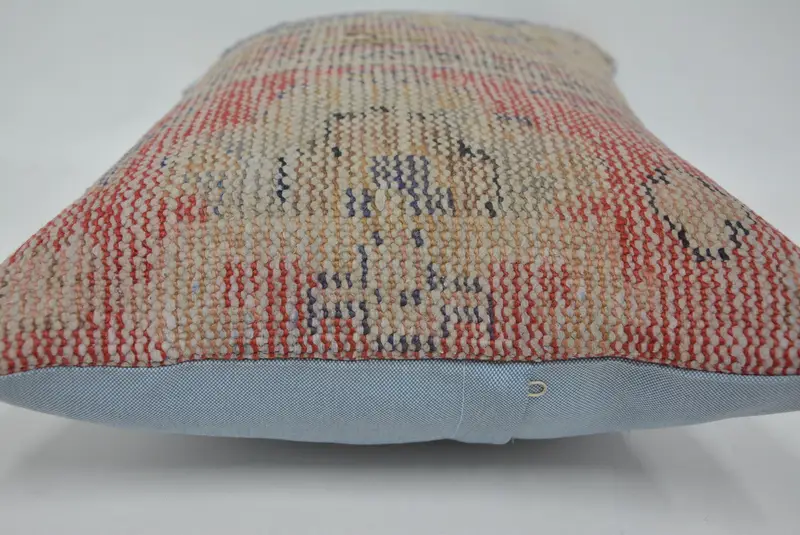 Vintage Kilim Throw Pillow, Handwoven Pillow Cover Cushion Case, Rustic Pillow, Kilim Cushion Sham, 16x24 Blue Pillow Case, Pillow for Sofa, Cushion - 5