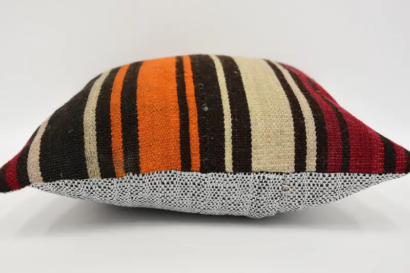 Kilim Cushion Sham, 12x12 Brown Pillow, Ethnical Kilim Rug Pillow, Throw Kilim Pillow, Pillow Sham, Handmade Rug Seat Pillow Cover - 5
