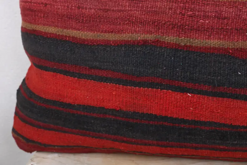 Handmade Kilim Cushion, Natural Cushion Case, Interior Designer Pillow, Gift Pillow, Sustainable Pillow Cover, Cushion, 16x36 Red Pillow Case - 3