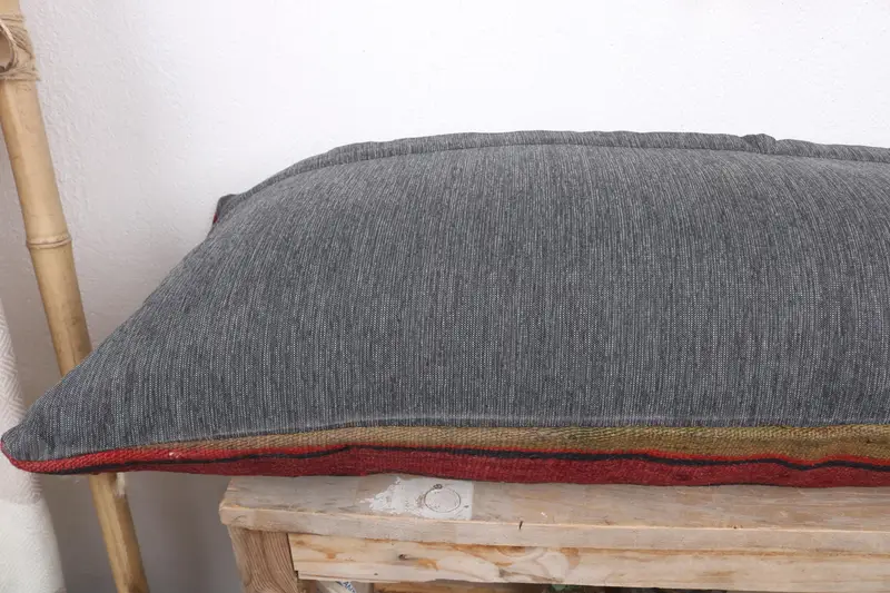 Handmade Kilim Cushion, Natural Cushion Case, Interior Designer Pillow, Gift Pillow, Sustainable Pillow Cover, Cushion, 16x36 Red Pillow Case - 7