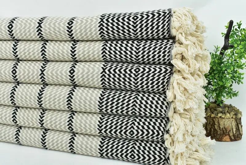 Wedding Favors, Gift For Him, Family Gift Basket, 80x40 Cotton Diamond Towel, Girls Weekend Getaways Ideas, Soft towel, Wedding Day Gift For Bride - 3