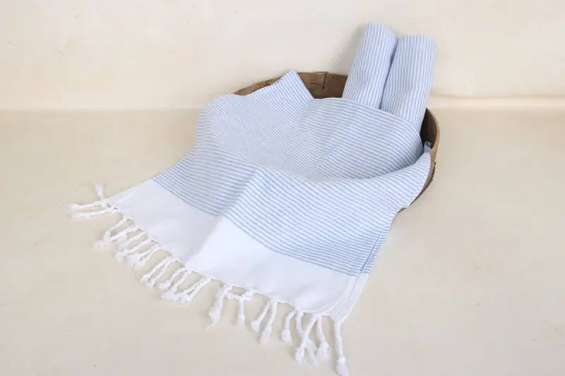 Favor için düğün, 40x18 pamuklu çizgili havlu, monogramlı el havlu, organik havlu, kişiselleştirilmiş el havlu, mutfak havlu, özel düğün hediyeleri - 6