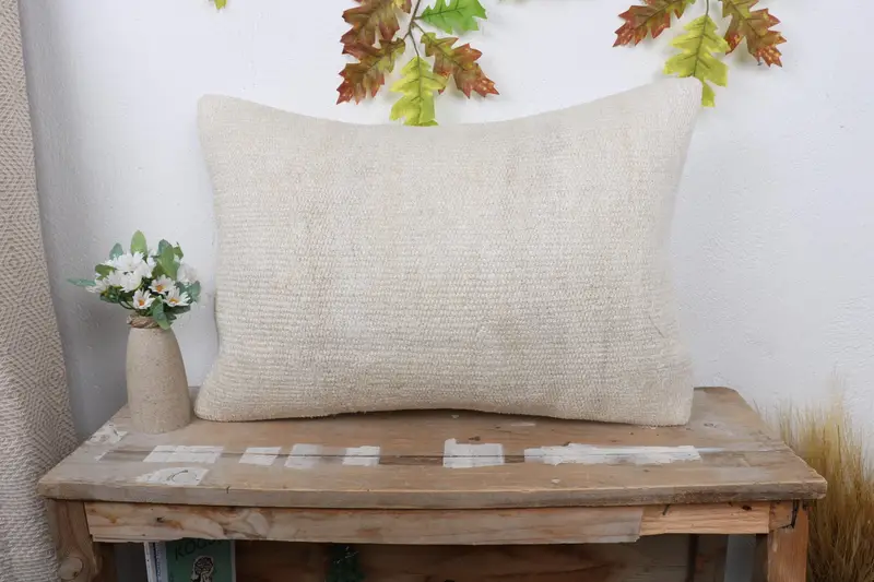Kilim Pillow Cover, 16x24 White Cushion Case, Customized Pillow Cover, Ethnic Cushion Case, Kilim Cushion Sham, Kilim Pillow, Cushion Case - 1