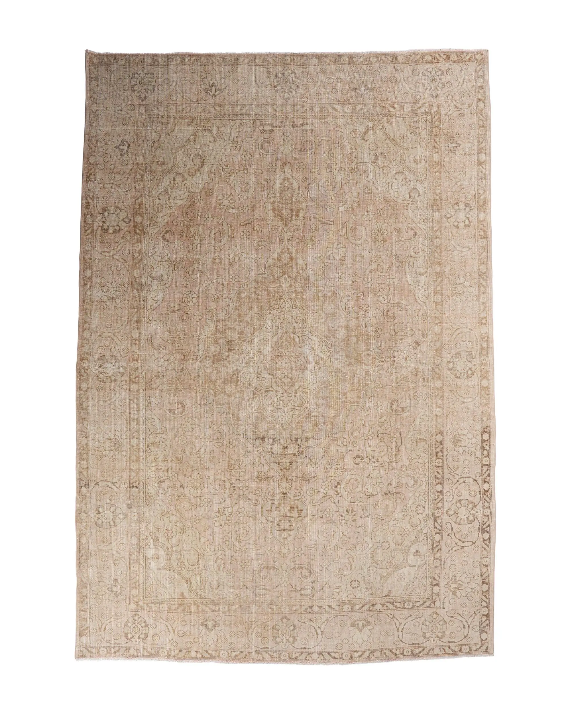 Vintage Rug, 8.1x11.8 ft Oversize Rug, Brown Beige Wool Rug - 1