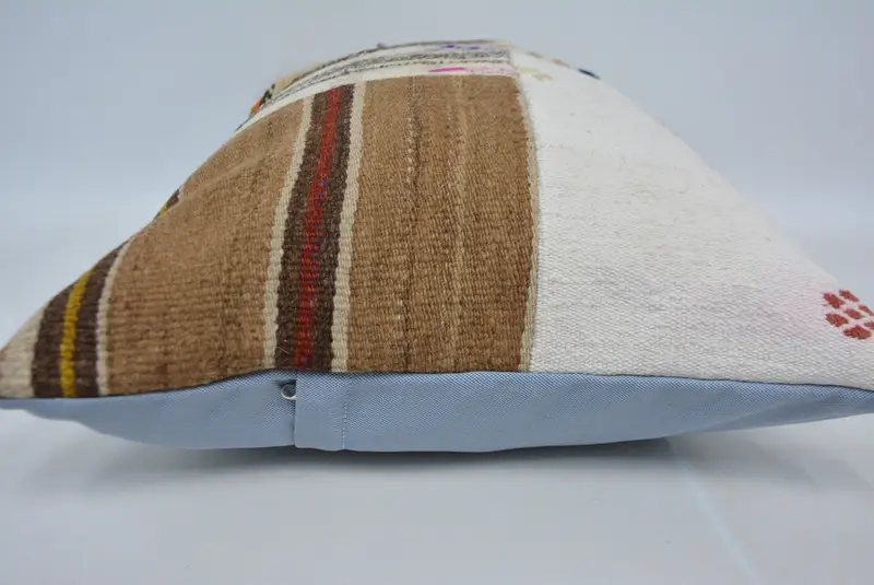 Antique Pillows, Pillow, Handmade Kilim Cushion, Kilim Pillow, Kilim Rug Cushion Case, Office Chair Pillow Sham, 20x28 Brown Cushion Case - 6