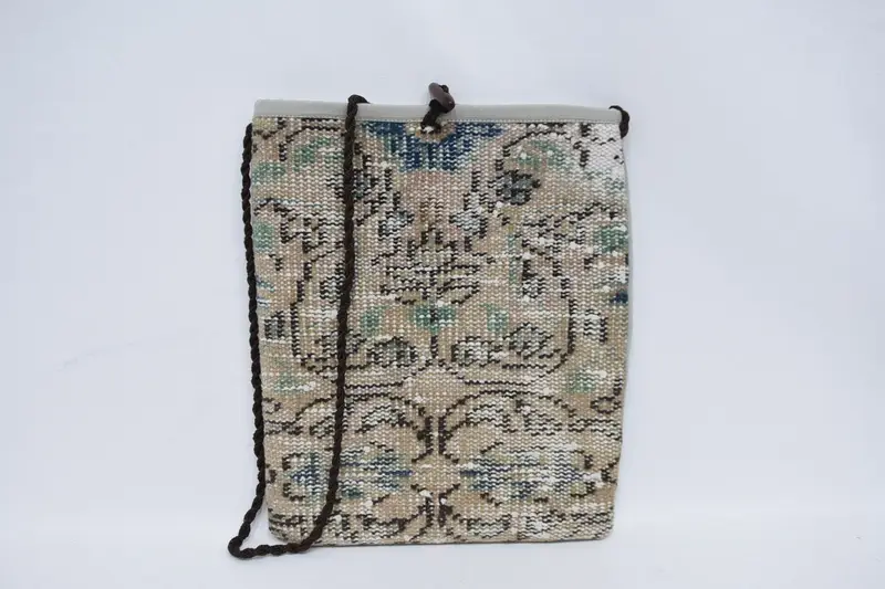 Vintage Motifli Yün Omuz Çantası, Kilim Çanta