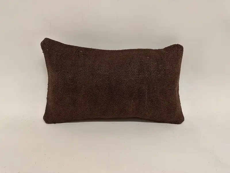 Pillow for Couch, Cushion Case, Vintage Kilim Throw Pillow, Gift Pillow, Handmade Throw Pillow Cover, 12x20 Brown Pillow Sham, Ethnic Pillow - 1