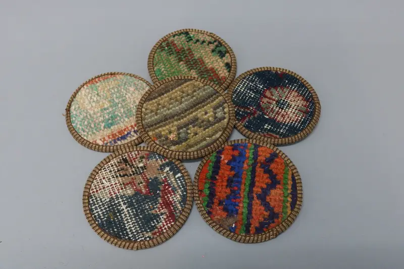 Bohemian Round Coaster, Orange and Bronze Coaster