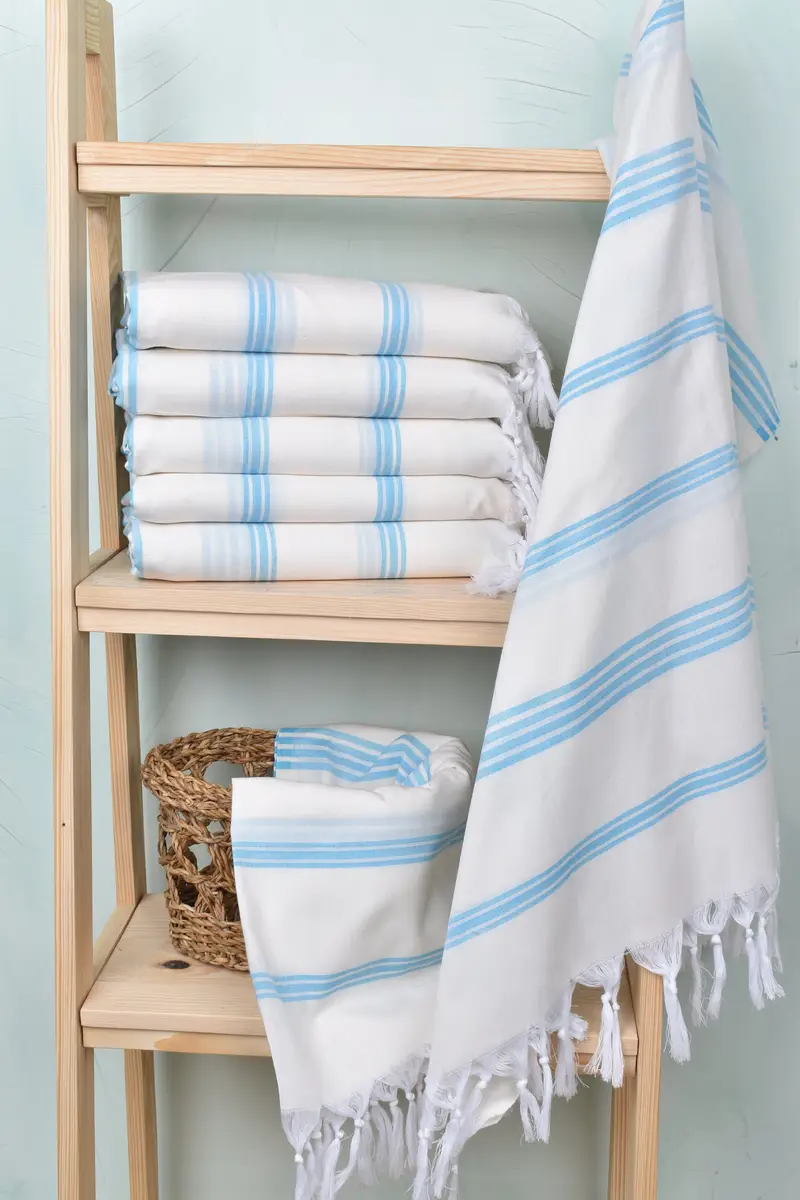 Hammam towel, Pool Towels, Embroidered Towel, 70x40 Cotton Striped Towel, Bridal Gifts, Organic Beach Towel, Bachelorette Party Gifts Bridesmaids - 3