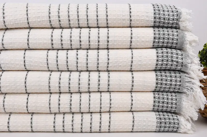 Düğün iyilikleri, özel el havlu, 40x20 pamuk waffle havlu, eve taşınma hediyesi, monogramlı Türk havlu, bebek bebek hediyesi, monogram mutfak havlu - 2