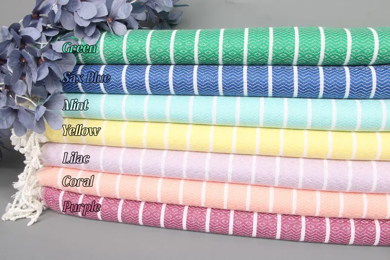 Striped Towel Organic Cotton Beige Bath Towel, 40x71