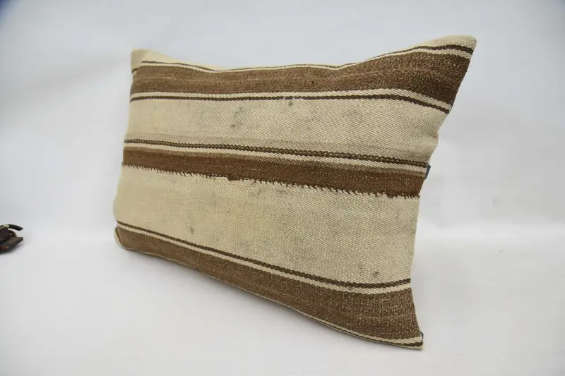 Kilim Cushion Sham, Pillow Cover, Turkish Pillow, Car Pillow Sham, Home Decor Pillow, 20x28 Beige Pillow, Outdoor Throw Pillow Cover - 5