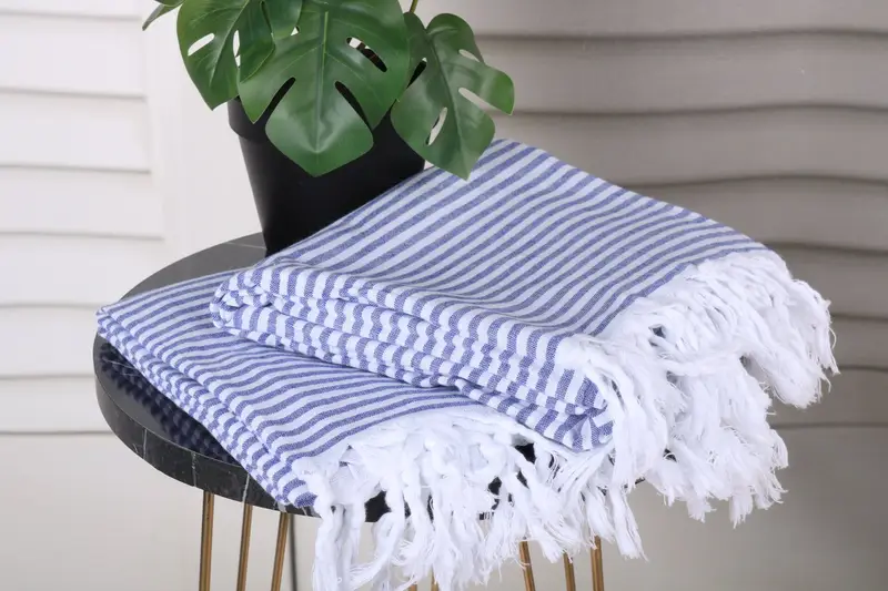 68x36 Cotton Striped Towel, Thin towel, Gift For Him, Organic cotton peshtemal for spa and beach, Christmas Gift, Best Friend Gift, Kids Beach Towel - 3