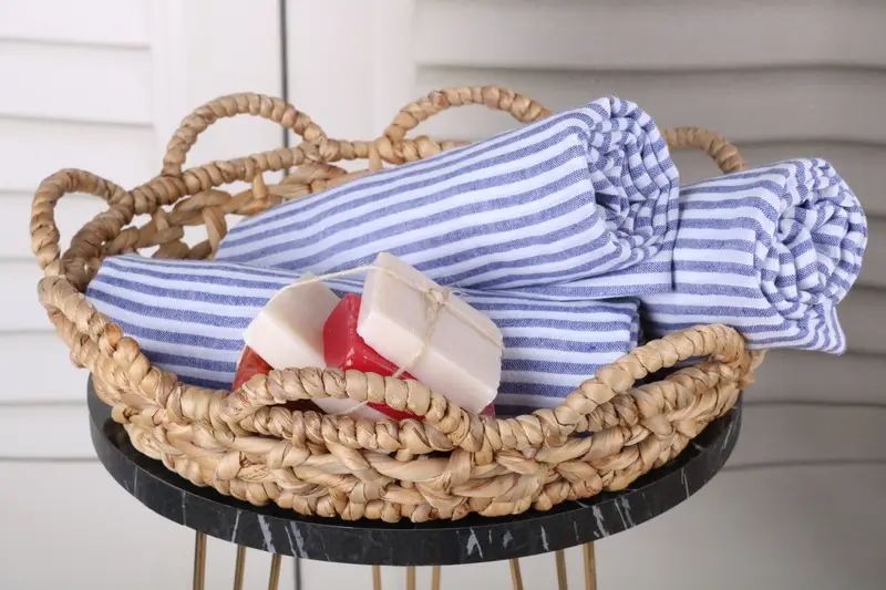 68x36 Cotton Striped Towel, Thin towel, Gift For Him, Organic cotton peshtemal for spa and beach, Christmas Gift, Best Friend Gift, Kids Beach Towel - 4