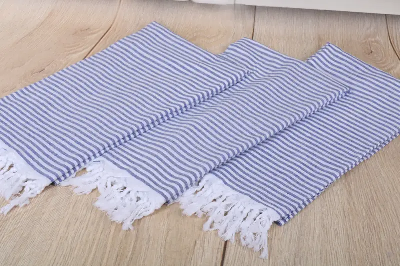 68x36 Cotton Striped Towel, Thin towel, Gift For Him, Organic cotton peshtemal for spa and beach, Christmas Gift, Best Friend Gift, Kids Beach Towel - 6