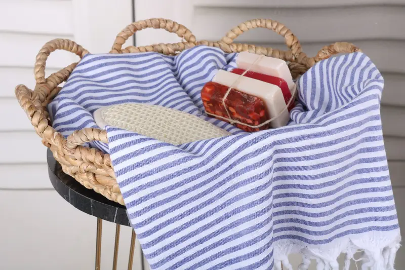 68x36 Cotton Striped Towel, Thin towel, Gift For Him, Organic cotton peshtemal for spa and beach, Christmas Gift, Best Friend Gift, Kids Beach Towel - 2