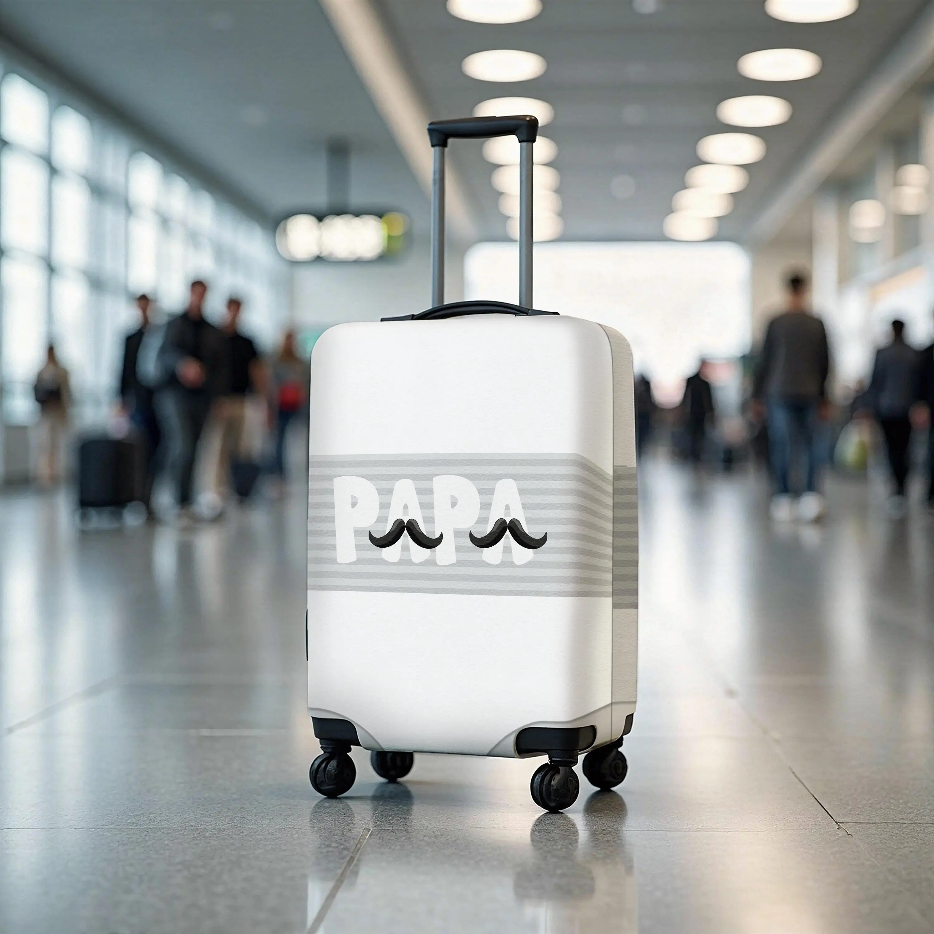 Eleganter Papa-Schnurrbart-Gepäckbezug, minimalistisches Reisegeschenk für Papa, individueller Schutz - 1