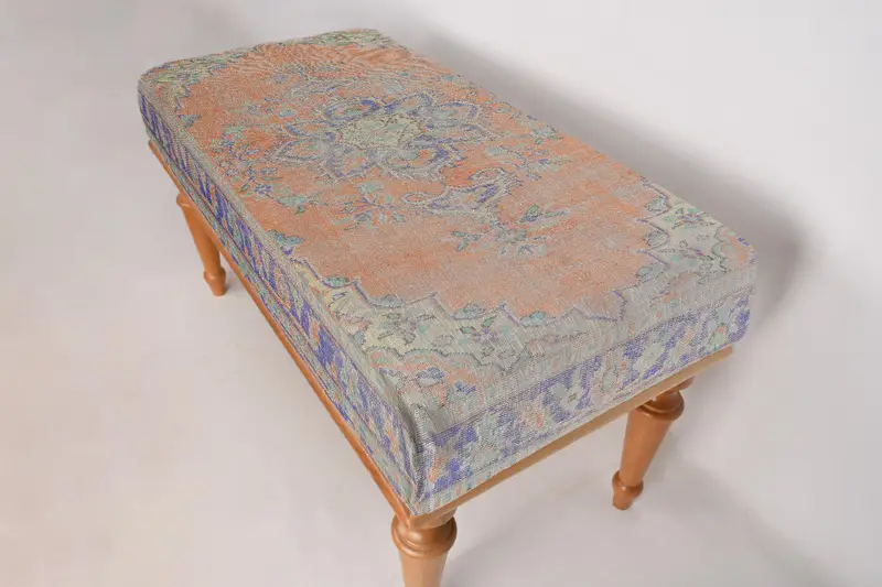 Kilim-Inspired Ottoman Set, Modular Wool Blend Sofa Ottomans