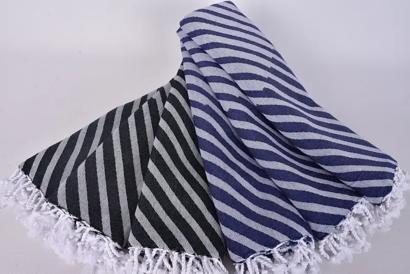 Monogram Turkish Towel, Gym Towel, Monogram Towels, Personalized Wedding Gift For Couple, Bath towel, Beach towel, 70x40 Cotton Striped Towel - 4