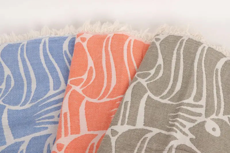 Wedding Favors, 70x60 Cotton Fish Design Towel, Custom Blanket, Cotton Bedspread, Tablecloth, Personalized Home Gift Wedding, Oversized Beach Towel - 6