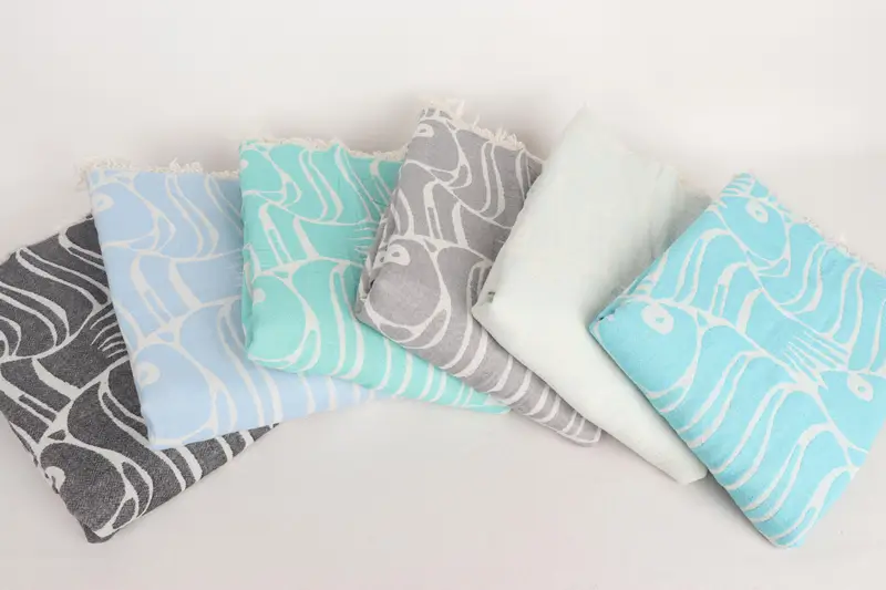 Wedding Favors, 70x60 Cotton Fish Design Towel, Custom Blanket, Cotton Bedspread, Tablecloth, Personalized Home Gift Wedding, Oversized Beach Towel - 3