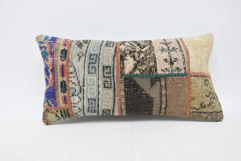 Geometric Embroidered Pillow, 12x24 Inches Decorative Pillow - 1