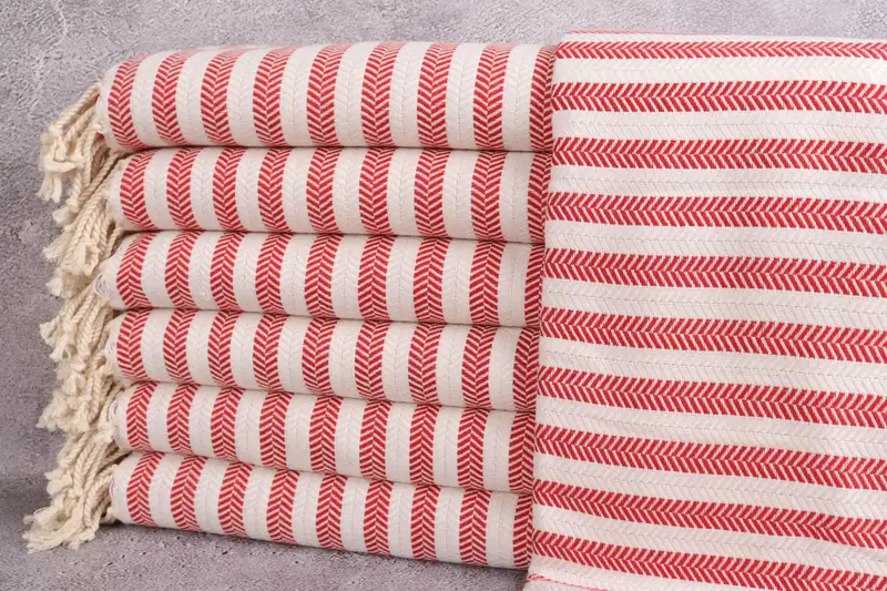 Wedding Towel, Memorial Gift, 70x40 Cotton Herringbone Towel, Handmade Turkish hammam towel, Hammam towel, Sand-resistant towel, Lightweight towel - 1