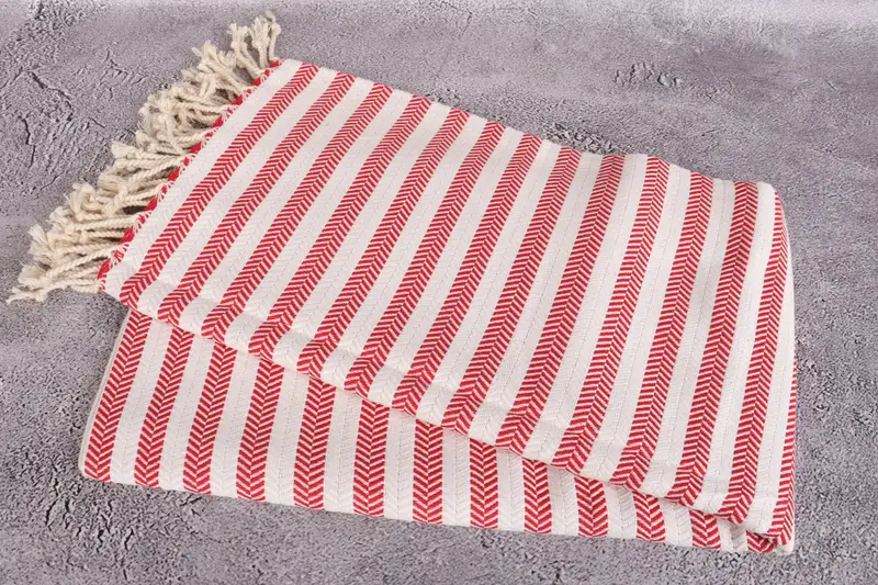 Wedding Towel, Memorial Gift, 70x40 Cotton Herringbone Towel, Handmade Turkish hammam towel, Hammam towel, Sand-resistant towel, Lightweight towel - 6
