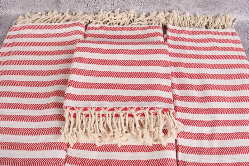 Wedding Towel, Memorial Gift, 70x40 Cotton Herringbone Towel, Handmade Turkish hammam towel, Hammam towel, Sand-resistant towel, Lightweight towel - 4