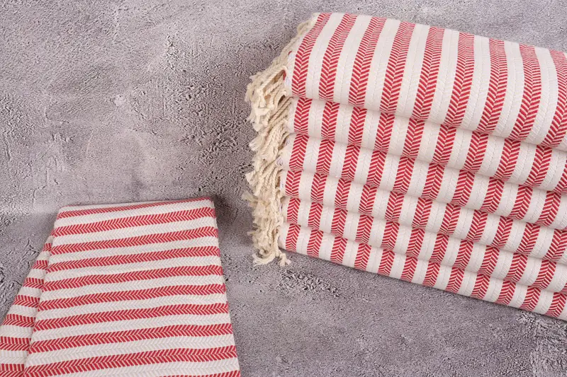 Wedding Towel, Memorial Gift, 70x40 Cotton Herringbone Towel, Handmade Turkish hammam towel, Hammam towel, Sand-resistant towel, Lightweight towel - 2