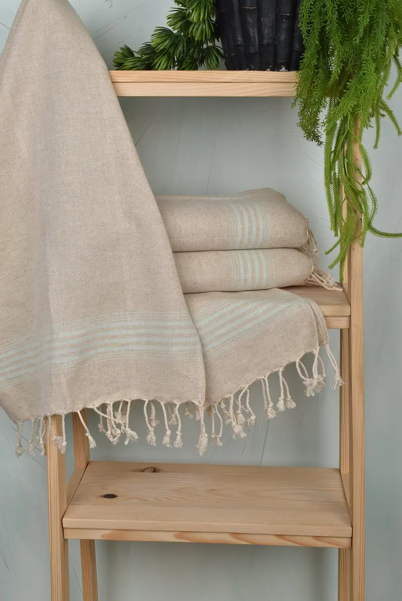 Small Towel, Personalized Hand Towel, Personalized Dish Towel, 36x18 Linen Striped Towel, Monogrammed Turkish Towel, Turkish Towel Hand Towel - 6