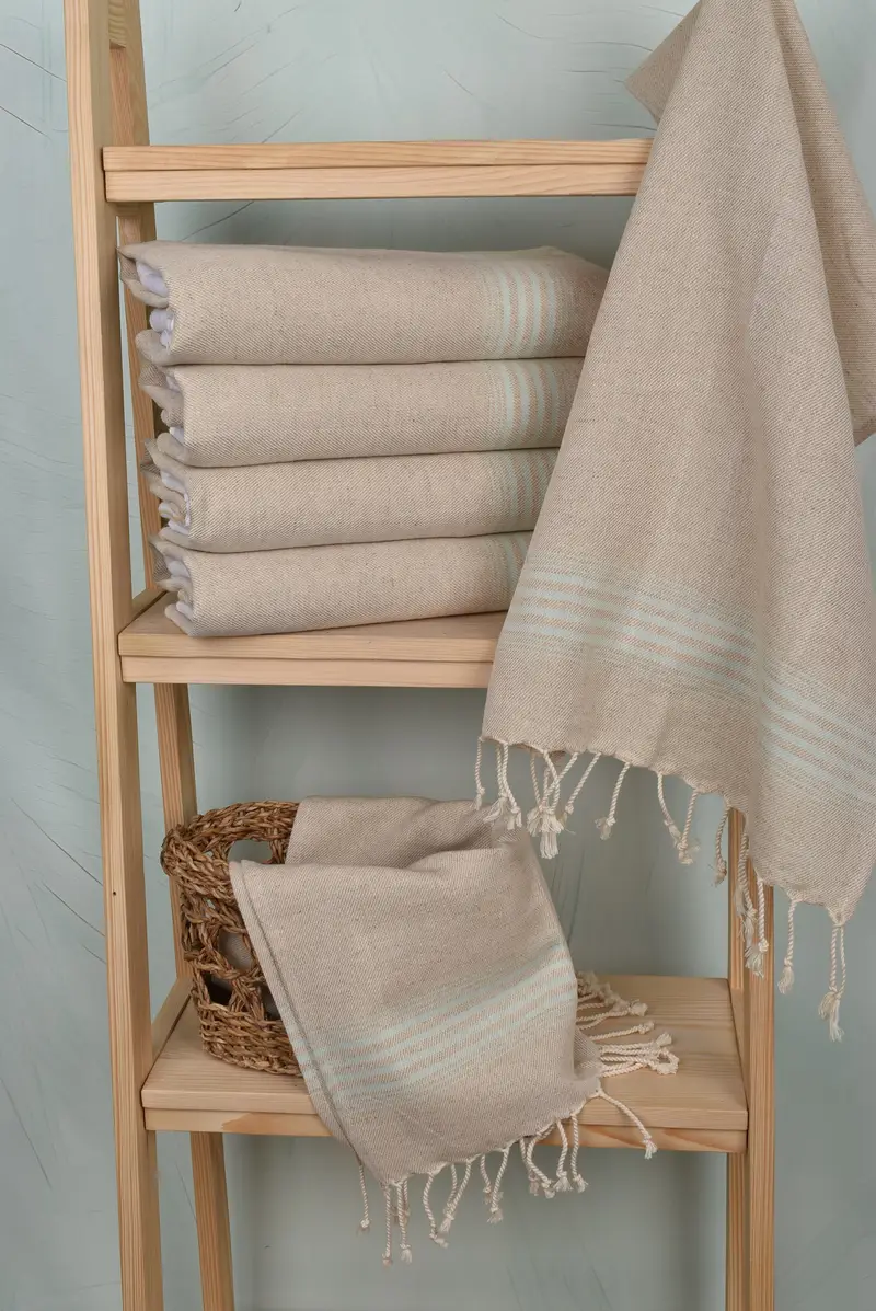 Small Towel, Personalized Hand Towel, Personalized Dish Towel, 36x18 Linen Striped Towel, Monogrammed Turkish Towel, Turkish Towel Hand Towel - 3