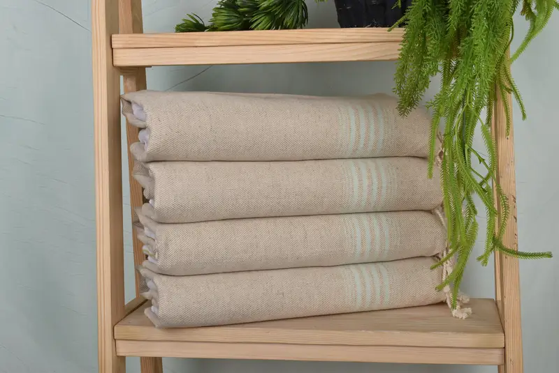 Small Towel, Personalized Hand Towel, Personalized Dish Towel, 36x18 Linen Striped Towel, Monogrammed Turkish Towel, Turkish Towel Hand Towel - 1