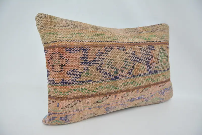 Vintage Kilim Throw Pillow, Patio Pillow Sham, Vintage Pillow, 16x24 Blue Pillow, Cushion, Pet Pillow Cover, Antique Pillows, Patio Pillow - 3