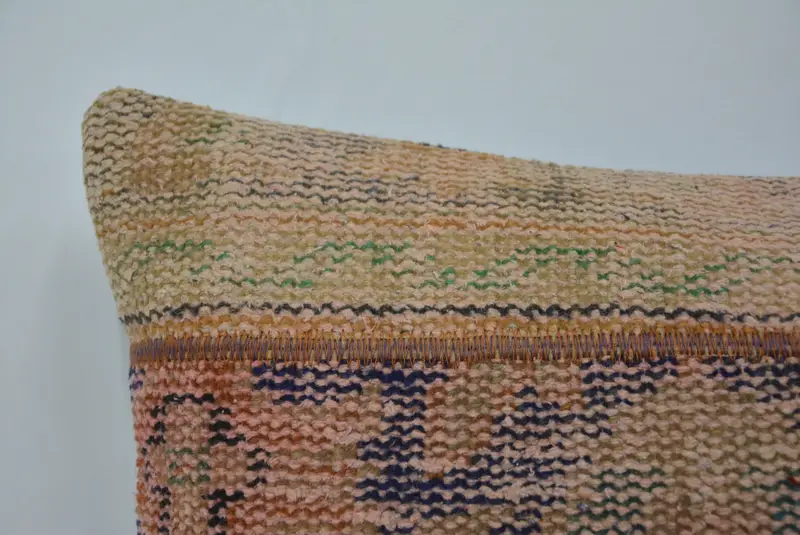 Vintage Kilim Throw Pillow, Patio Pillow Sham, Vintage Pillow, 16x24 Blue Pillow, Cushion, Pet Pillow Cover, Antique Pillows, Patio Pillow - 2