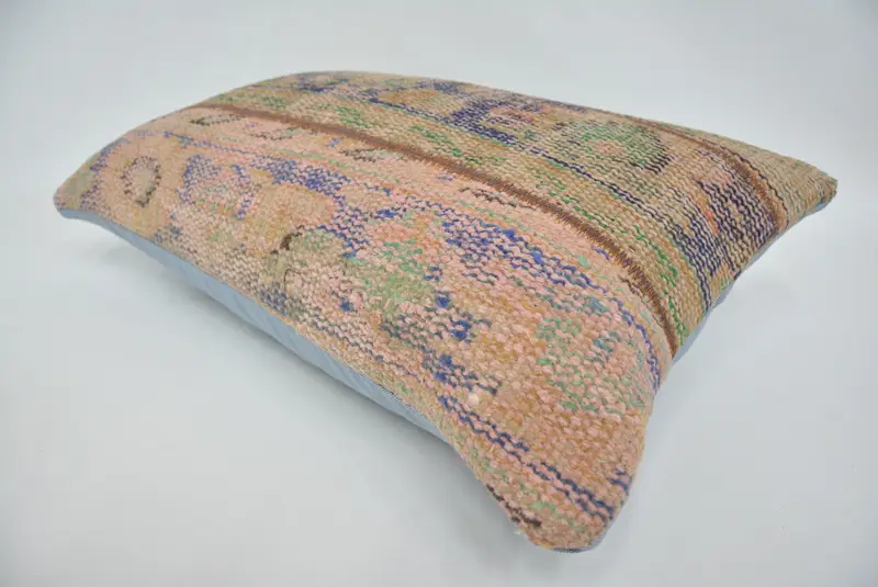 Vintage Kilim Throw Pillow, Patio Pillow Sham, Vintage Pillow, 16x24 Blue Pillow, Cushion, Pet Pillow Cover, Antique Pillows, Patio Pillow - 6