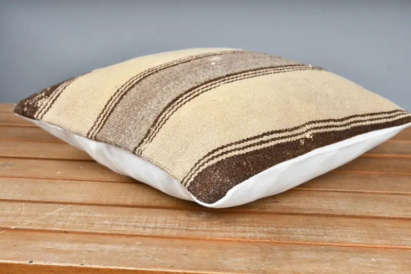 12x12 Beige Pillow Cover, Turkish Pillow, Christmas Pillow Sham, Gift Pillow, Pillow for Couch, Cushion, Ottoman Pillow Sham, Retro Throw Pillow - 3