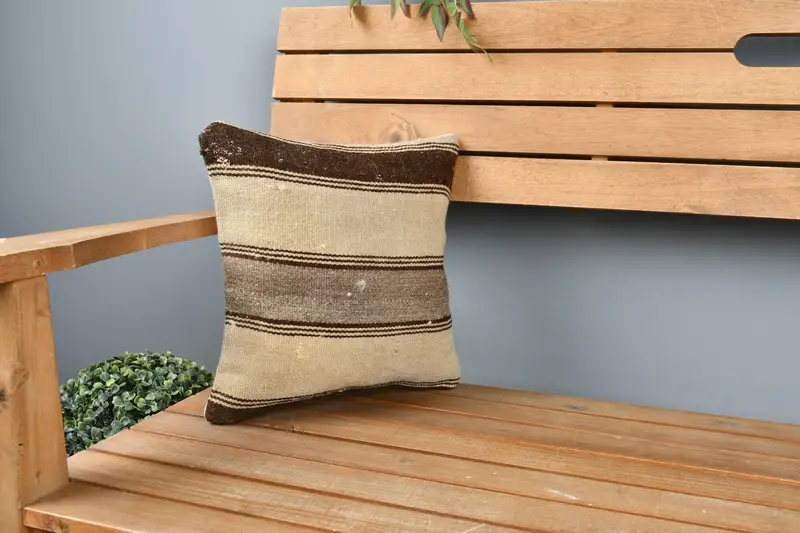 12x12 Beige Pillow Cover, Turkish Pillow, Christmas Pillow Sham, Gift Pillow, Pillow for Couch, Cushion, Ottoman Pillow Sham, Retro Throw Pillow - 1