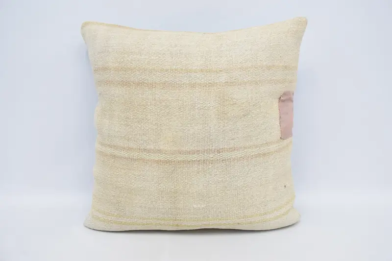 Nautical Throw Cushion Case, Antique Pillows, Boho Pillow, Pillow Case, Handmade Kilim Cushion, Floor Cushion, 28x28 White Cushion Case - 1