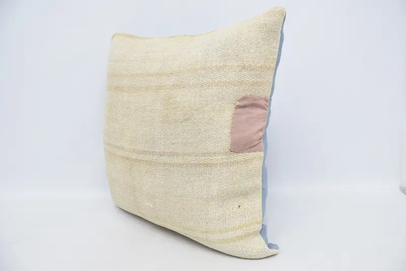 Nautical Throw Cushion Case, Antique Pillows, Boho Pillow, Pillow Case, Handmade Kilim Cushion, Floor Cushion, 28x28 White Cushion Case - 4