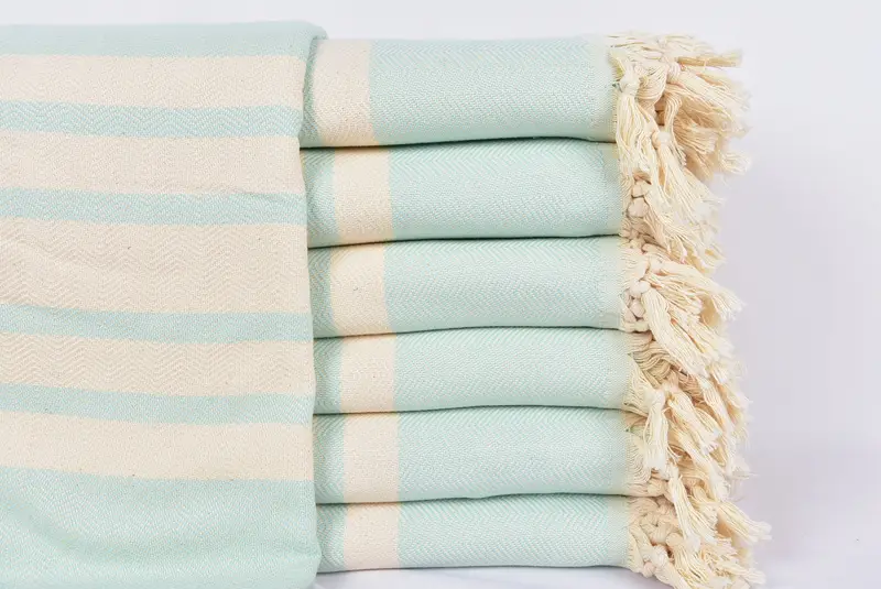 Organic Throw, Embroidered Bedspread, 96x80 Cotton Herringbone Towel, Decorative Blanket, Monogram Beach Blanket, Housewarming Gift, Turkish Blanket - 1
