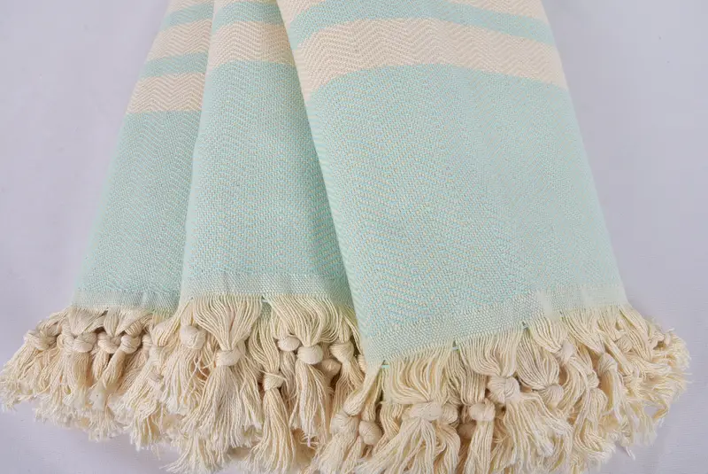 Organic Throw, Embroidered Bedspread, 96x80 Cotton Herringbone Towel, Decorative Blanket, Monogram Beach Blanket, Housewarming Gift, Turkish Blanket - 5