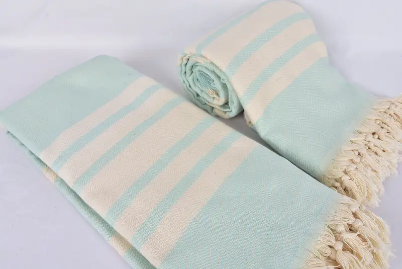 Organic Throw, Embroidered Bedspread, 96x80 Cotton Herringbone Towel, Decorative Blanket, Monogram Beach Blanket, Housewarming Gift, Turkish Blanket - 8