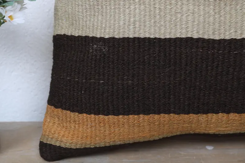 Antique Pillows, Kilim Pillow, 16x16 Beige Pillow Case, Turkish Kilim Pillow, Designer Throw Pillow Cover, Handwoven Pillow Sham, Cushion Case - 3
