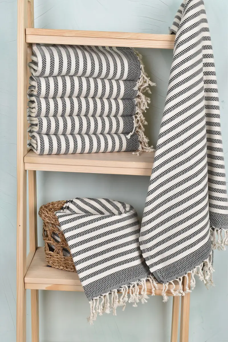Antibacterial Turkish peshtemal towel, 70x40 Cotton Chevron Towel, Gym Towel, Baby Boy Gift, Wedding Gift, Turkish Towel USA, Custom Wedding Gift - 3