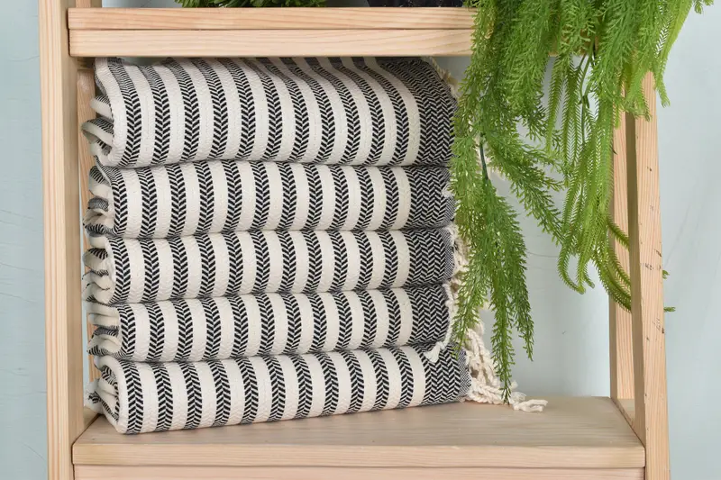 Antibacterial Turkish peshtemal towel, 70x40 Cotton Chevron Towel, Gym Towel, Baby Boy Gift, Wedding Gift, Turkish Towel USA, Custom Wedding Gift - 1