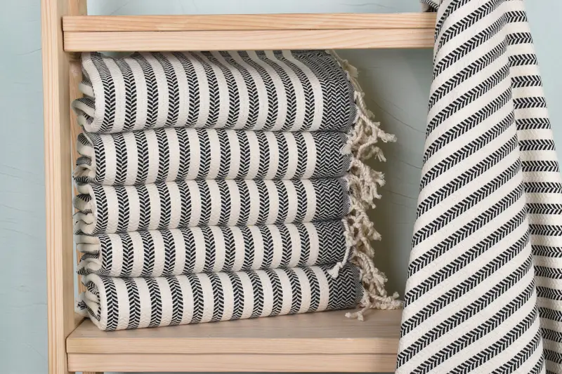 Antibacterial Turkish peshtemal towel, 70x40 Cotton Chevron Towel, Gym Towel, Baby Boy Gift, Wedding Gift, Turkish Towel USA, Custom Wedding Gift - 2