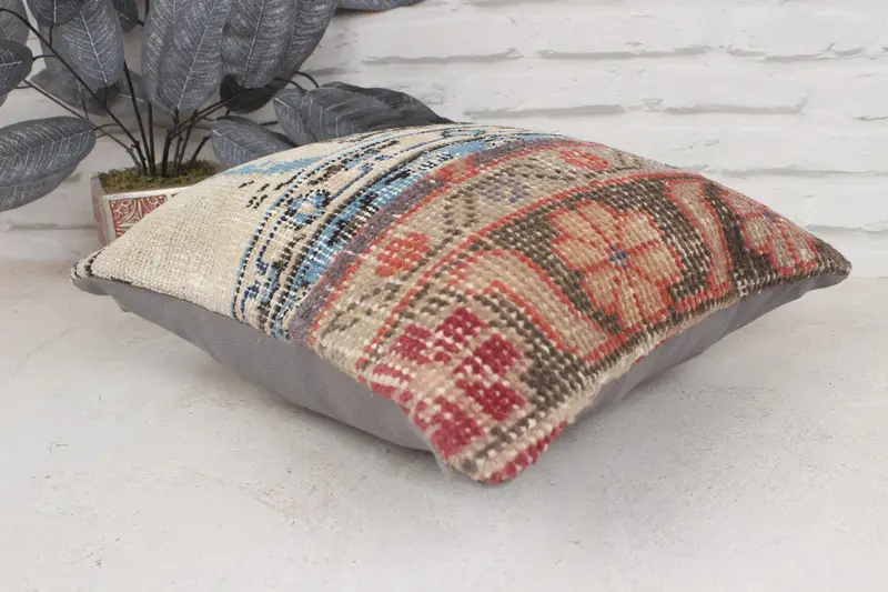 Pastel Cushion Case, 16x16 Beige Pillow Cover, Interior Designer Pillow, Pillow Cover, Gift Pillow, Aesthetic Pillow Sham, Vintage Pillow - 6